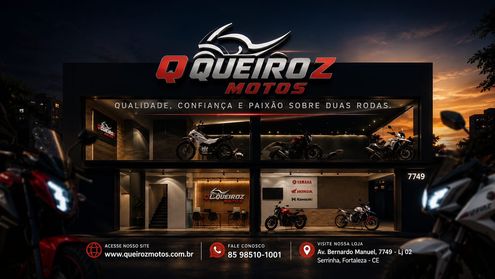Fachada da Queiroz Motos
